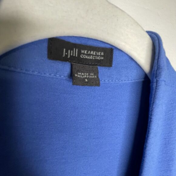 J. Jill Cardigan Wearever Rayon Jersey Knit‎ Open Front Long Sleeve Blue SZ S - Picture 7 of 9